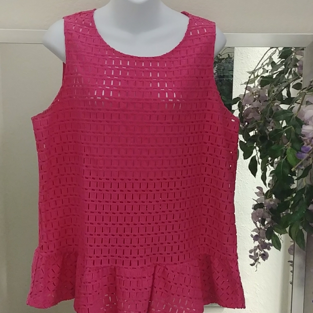 Crown & Ivy Lace Top with Peplum
